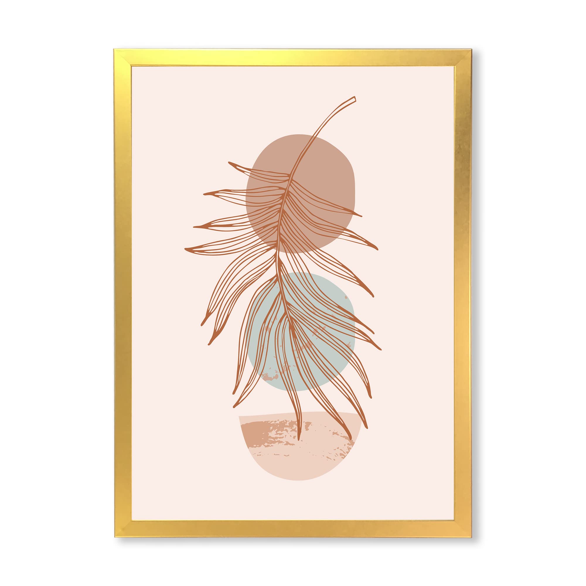 DesignQ Retro Terracotta Moon & Sun Wall Art - Modern Framed Home Decor for Living Room, Bedroom & Office | Vintage Inspired Celestial Decor