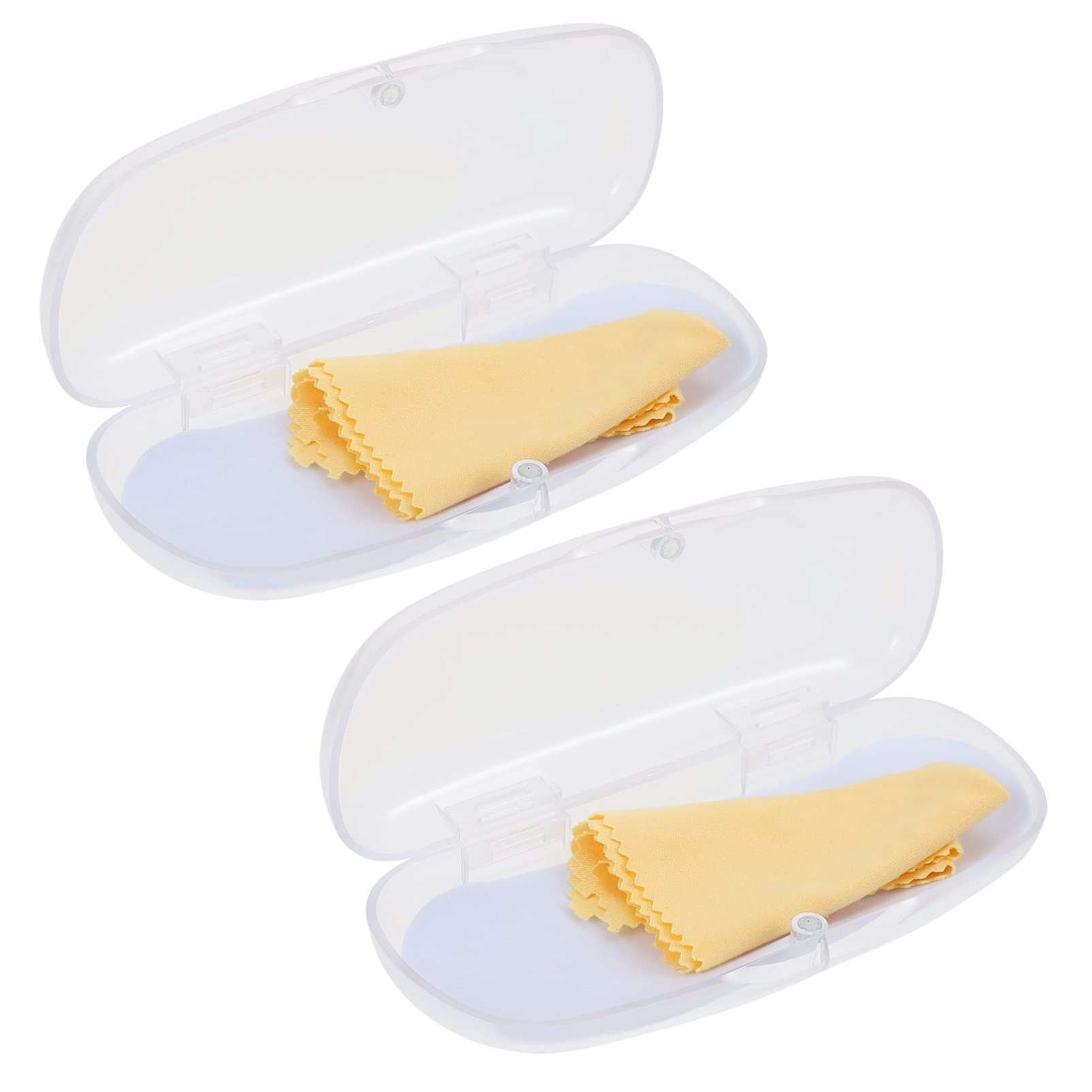 DOITOOL 4 Pack Clear PVC Glasses Case - Diving Goggle Storage, Eyeglass Protector & Headset Holder - Travel-Friendly Clamshell Organizer Pouch for Swim Gear, Sunglasses & Electronics Accessories