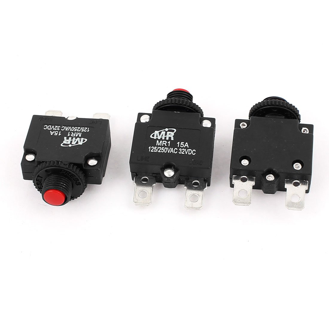 uxcell Air Compressor Overload Protector Circuit Breaker AC125V/250V 15A 3Pcs - for HVAC Systems, Refrigerators & Industrial Equipment Protection