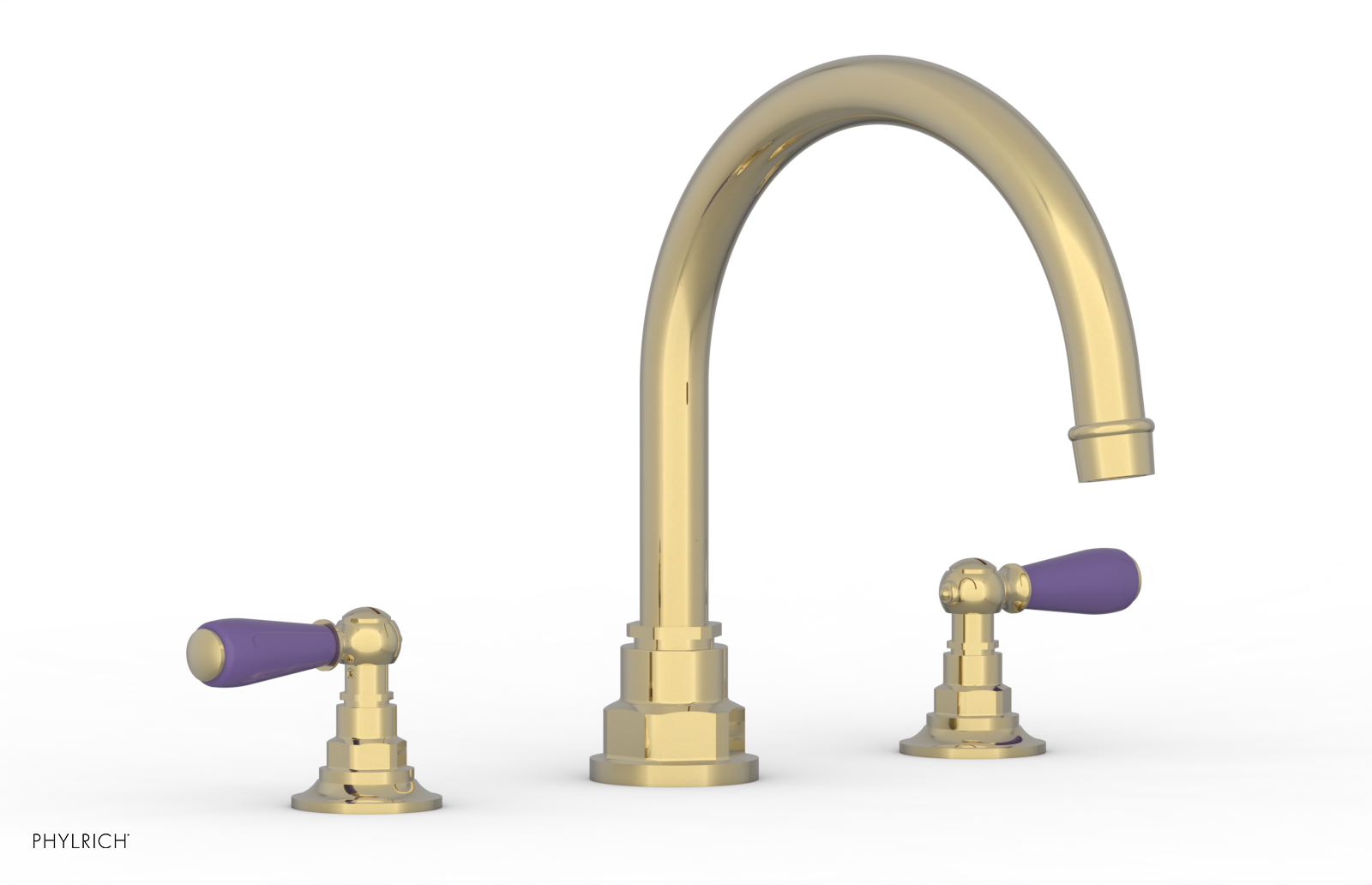 Jamestown Deck Tub Set with Lever Handles & Purple Accents - 165