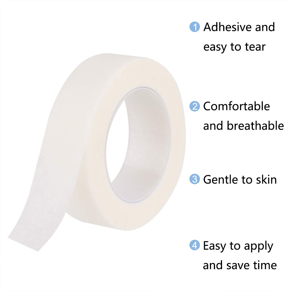 TUPARKA 8 Rolls White Eyelash Tape - Strong Adhesive Eyelash Extension Tape for Professional Lash Artists, 9M per Roll - Perfect for Lash Lifting, Extensions & Makeup Application