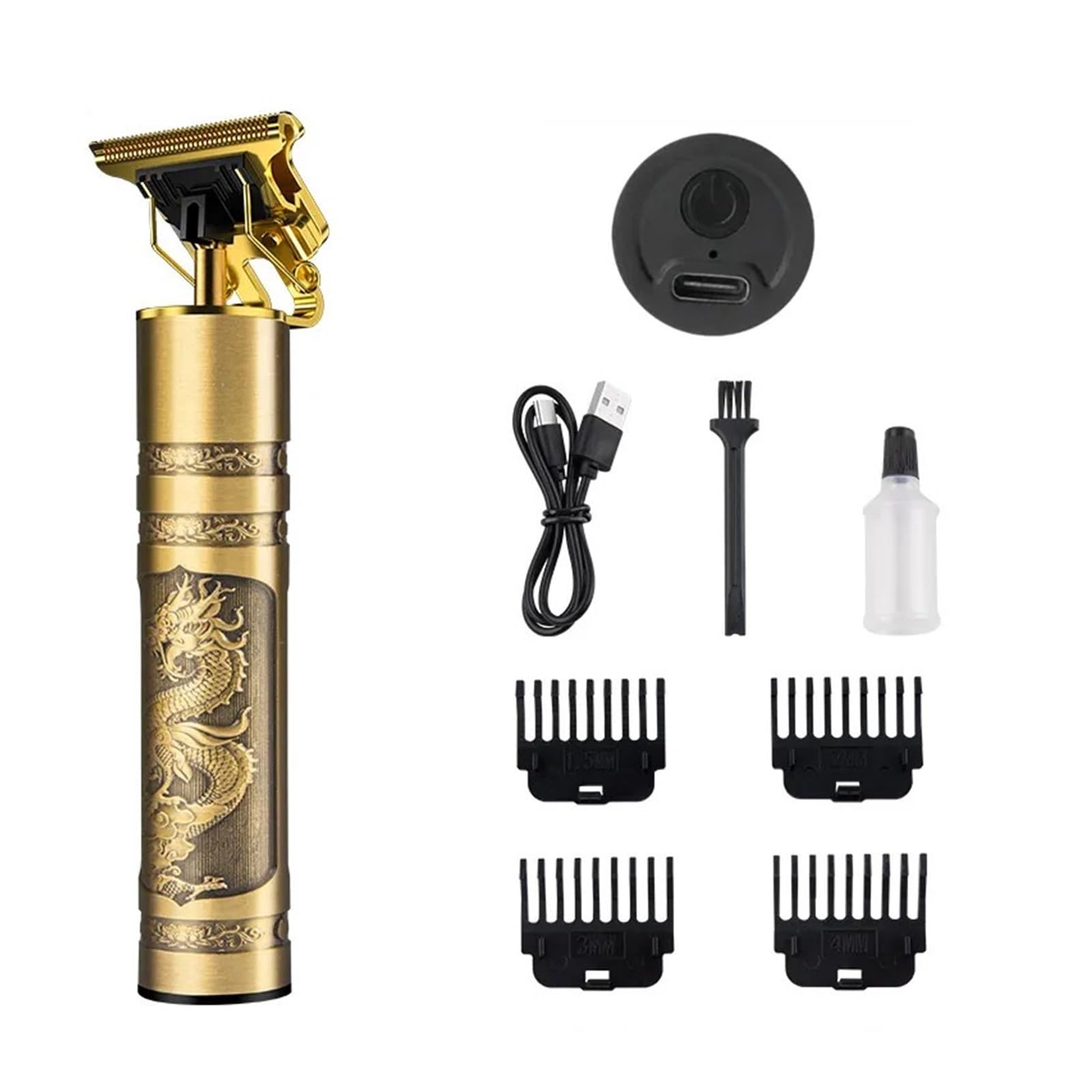 Professional T9 Retro Metal Body Hair Clipper - Large 1200ml Battery Capacity for Senior Haircutting | Barbershop & Home Grooming Use
