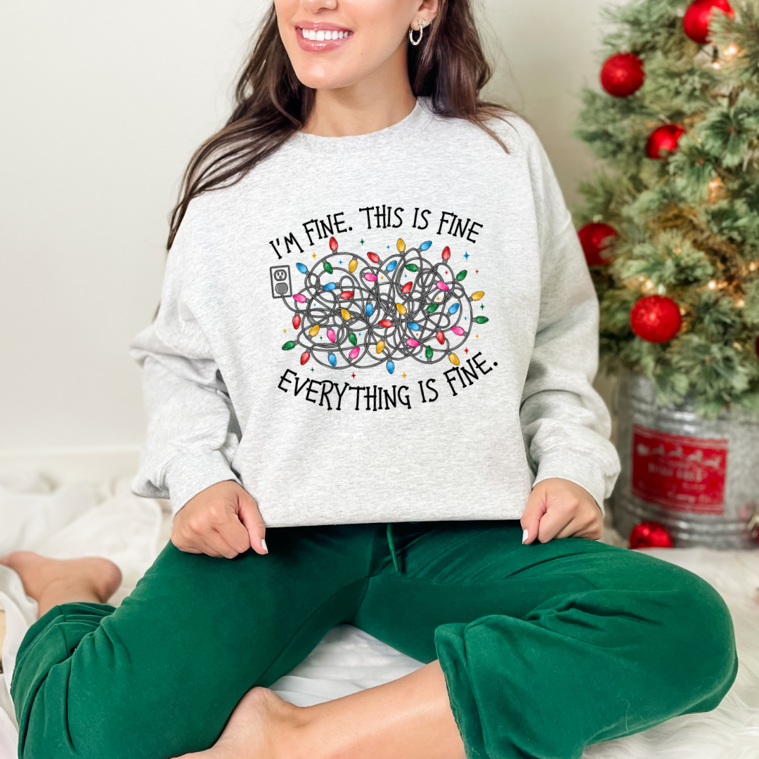 I'm Fine, Everything is Fine Graphic Sweatshirt - Funny Sarcastic Pullover Hoodie for Men & Women | Perfect for Casual Wear, Gifts, and Relaxing at Home