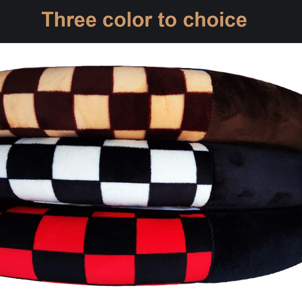 ZaCoo Universal Soft Plush Steering Wheel Cover - Winter Warm 14-15 Inch for Cars, Trucks & SUVs (Black & White) | Non-Slip Grip & Comfort Driving in Cold Weather