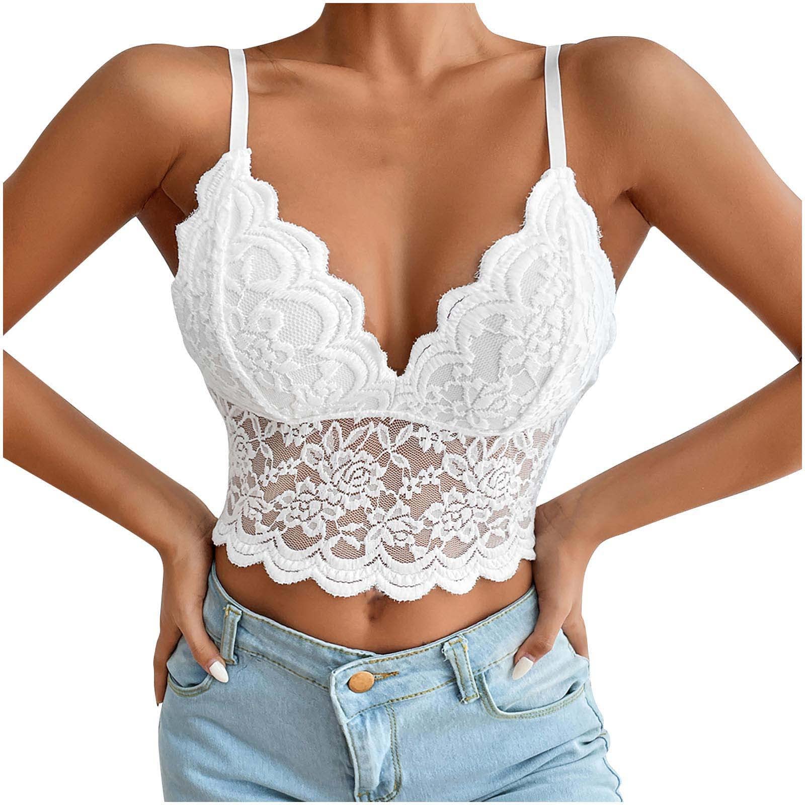 Sheer Lace Camisole for Women - Sleeveless V Neck Crop Top, Sexy Y2K Cami Shirt, Going Out Bras & Bralettes - Perfect for Night Out, Date Night, and Layering Under Blazers