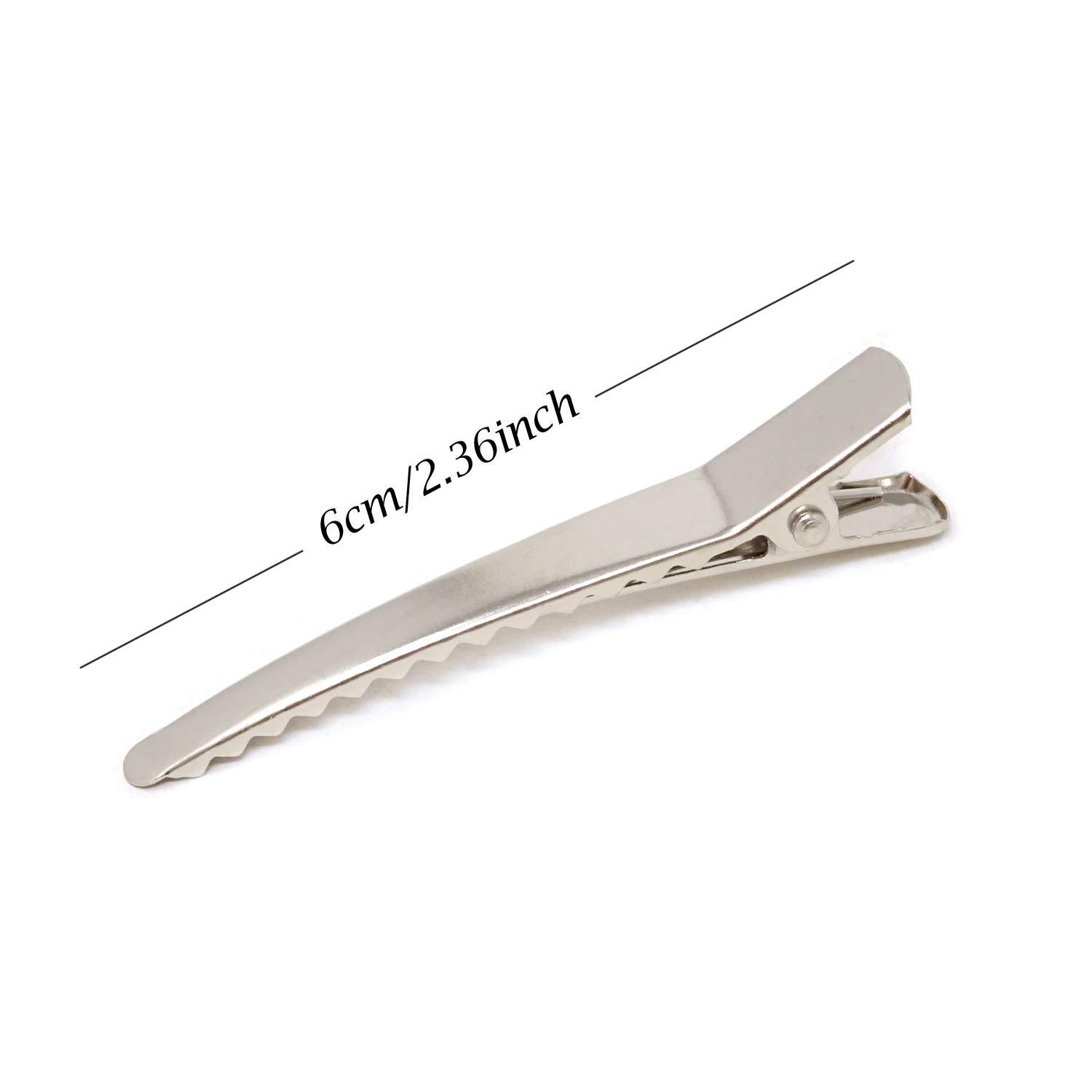 Honbay 50PCS Silver Tone Metal Alligator Hair Clips for DIY Crafts, Hair Accessories, and Hairstyling (6cm/2.36inch) - Perfect for Hair Styling, DIY Jewelry Making, and Craft Projects