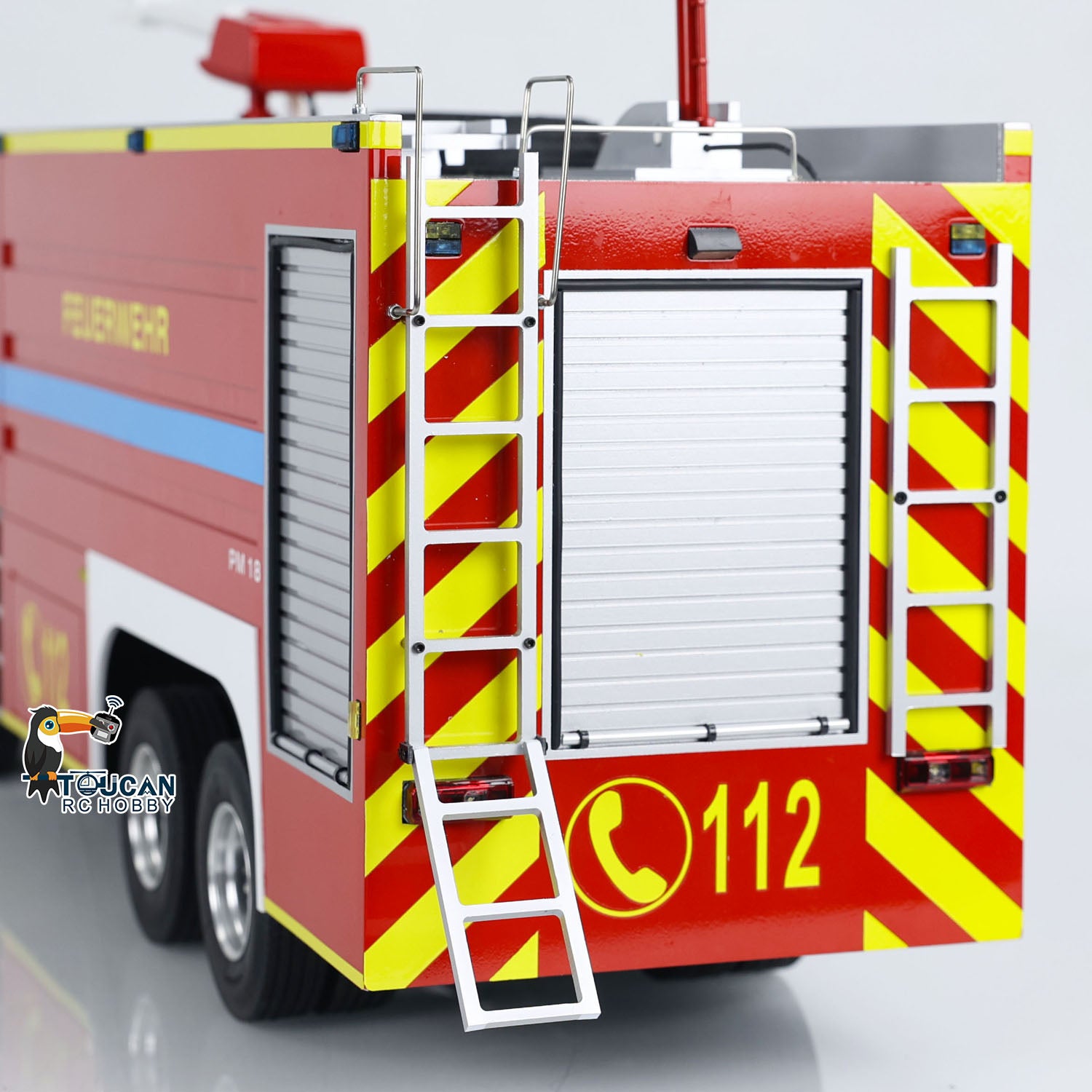 1/14 Scale 8x8 RC Fire Truck with Light & Sound - Metal Chassis, Pre-Assembled & Painted - Includes Motor, ESC & Servo - Remote Control Fire Engine for Kids & Adults - Perfect for Collecting, Racing & Emergency Simulation Play