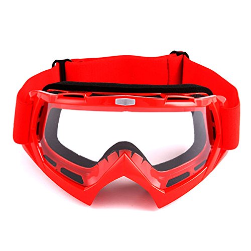 1Storm Motocross Helmet for Adults - BMX MX ATV Dirt Bike Racing Helmet with Goggles & Skeleton Gloves (Red) - Perfect for Off-Road, Motocross & ATV Adventures