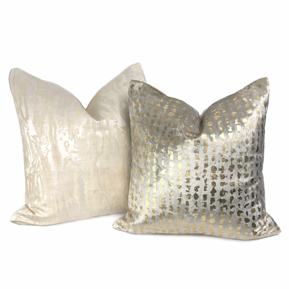 Astrid Cream & Ivory Woodgrain Moire Pillow Cover - Elegant Home Decor for Sofa, Bed & Living Room - Clearance Sale