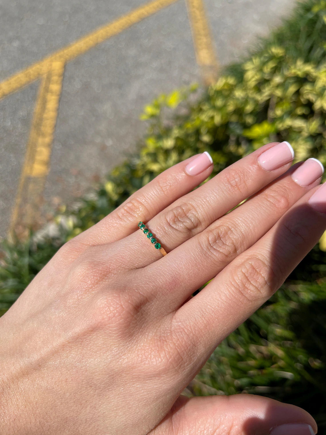 0.45 Carat Colombian Emerald Wedding Band - Rich Green Sparkle Ring for Women | Elegant Engagement & Anniversary Jewelry Gift for Her