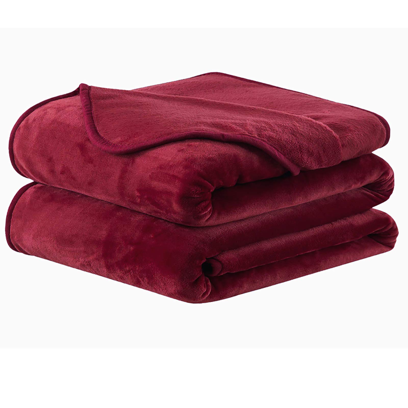 EASELAND Soft Microplush Fleece Blanket - All Season Lightweight & Warm Thermal Throw for Couch, Bed, Sofa - 50x60 Inches Burgundy - Perfect for Cozy Nights, Movie Time & Home Decor