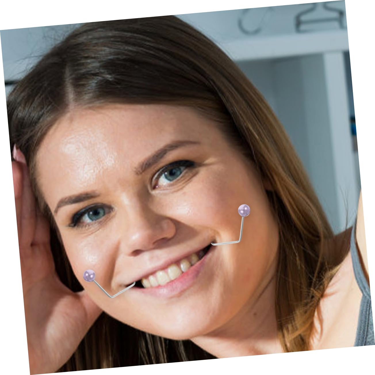 Healeved 2 Pairs Copper Facial Dimple Trainer - Cheek Dimple Maker for Women, Portable Face Exerciser for Natural Dimples | Perfect for Daily Beauty Routine & Facial Massage