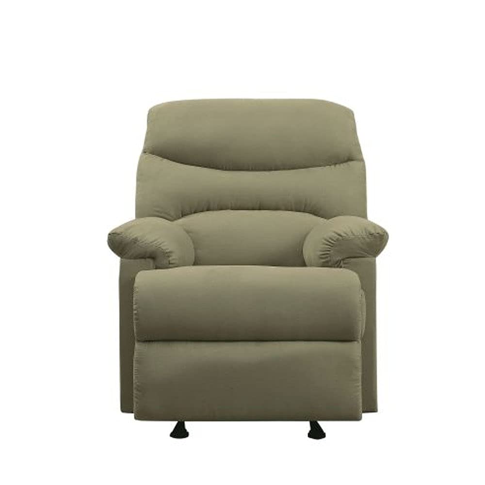 Comfortable Sage Green Microfiber Recliner Chair with Smooth Motion Mechanism - Perfect for Living Room, Home Theater, and Relaxation Spaces
