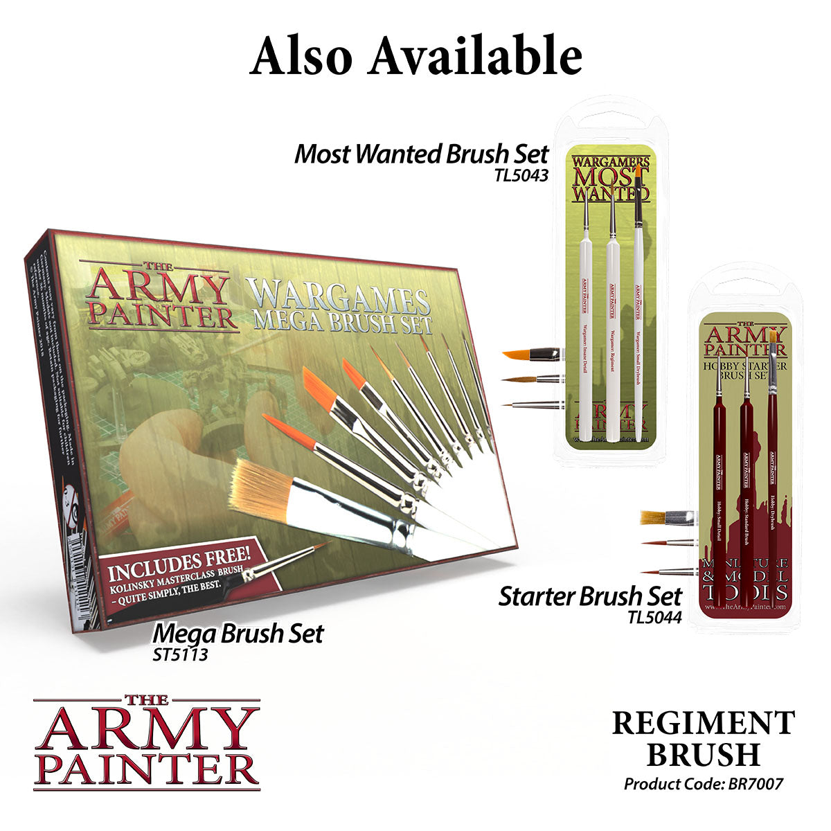 Premium Wargamer Brush Set for Miniature Painting - Regiment Series | Perfect for Tabletop Gaming, Warhammer, and Model Kit Detailing