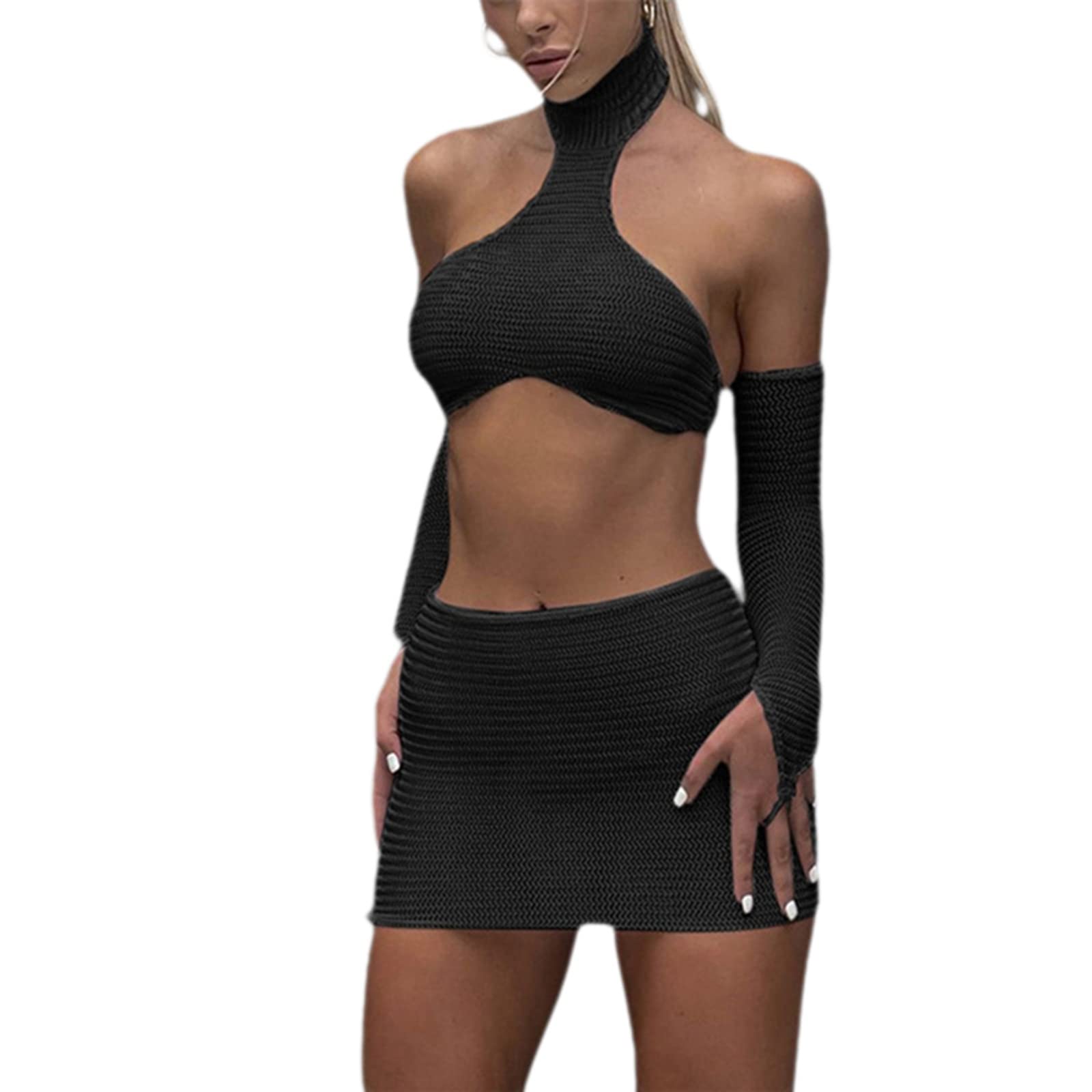 Stylish Women's Summer Wrapped Top & High Waist Skirt Set - Casual Cropped Vest & Streetwear Skirt Outfit for Beach, Party & Daily Wear