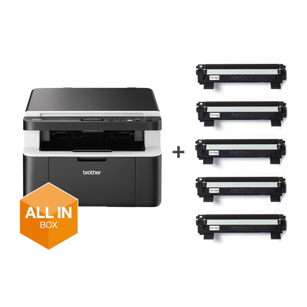 Brother DCP-1612WVB Wireless Monochrome Laser Printer with Scanner & Copier - USB 2.0 Connectivity, A4 Paper Size, 3-Year Printing Capacity - Perfect for Home Office, Small Business & School Use