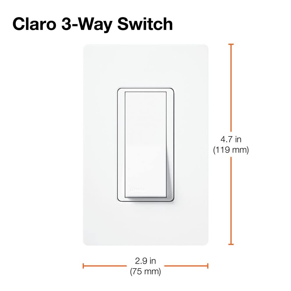 Lutron Claro 15-Amp 3-Way On/Off Light Switch - CA-3PS-LA in Light Almond - Perfect for Home, Office & Commercial Lighting Control