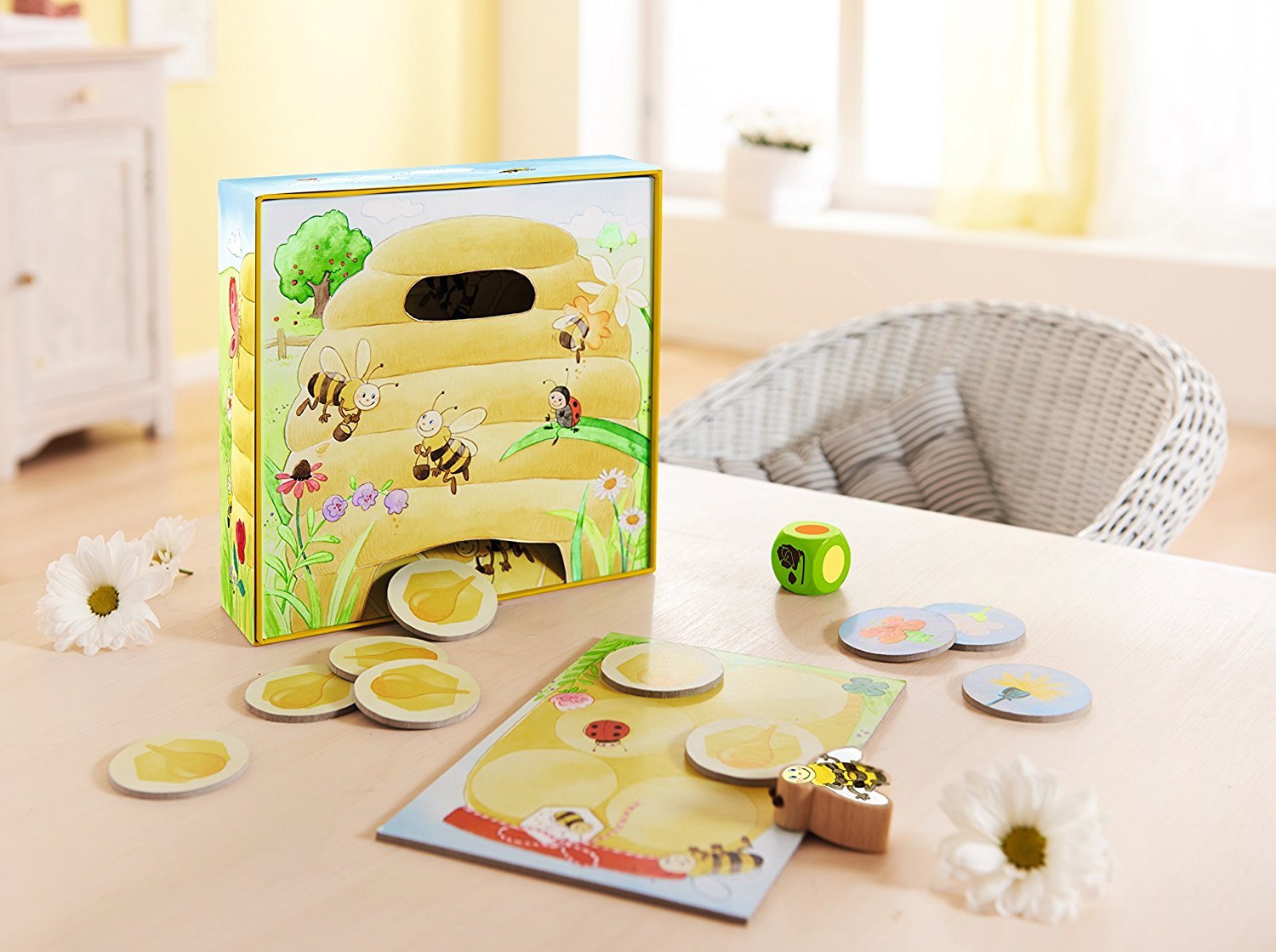 HABA - My First Games - Abella the Bee - Cooperative & Educational Board Game for Kids - Learn Colors - 1 to 4 Players - Ages 2+ - 301839 - Perfect for Family Game Nights & Preschool Learning Activities