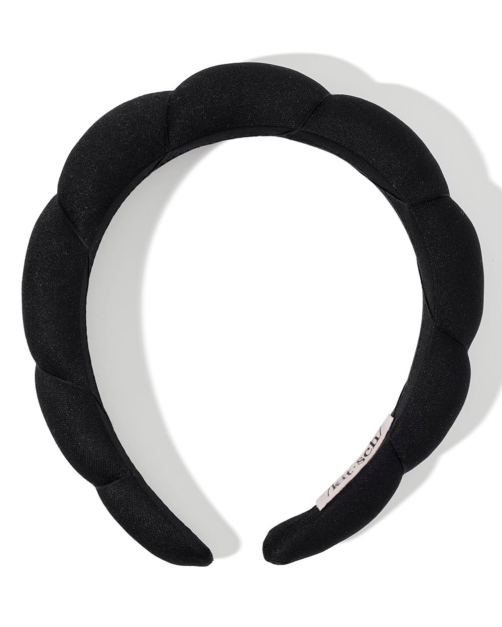 Kitsch Puffy Headband for Women & Girls - Soft Recycled Fabric Hair Accessory for Face Washing, Skincare & Self Care (Black, 1Pc) - Perfect for Spa Days, Makeup Routine & Relaxation at Home