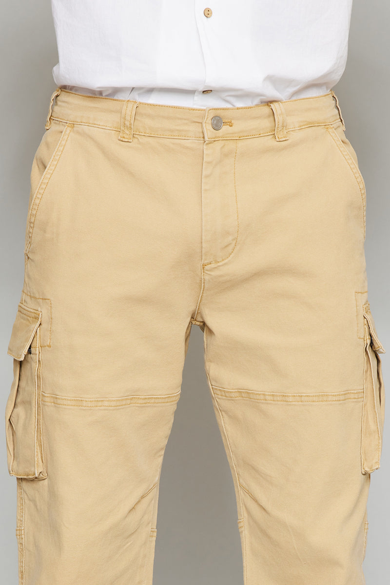 Nelson Camel Relaxed Cargo Pants for Men - Comfortable Casual & Outdoor Work Pants with Multiple Pockets | Perfect for Hiking, Travel, and Everyday Wear