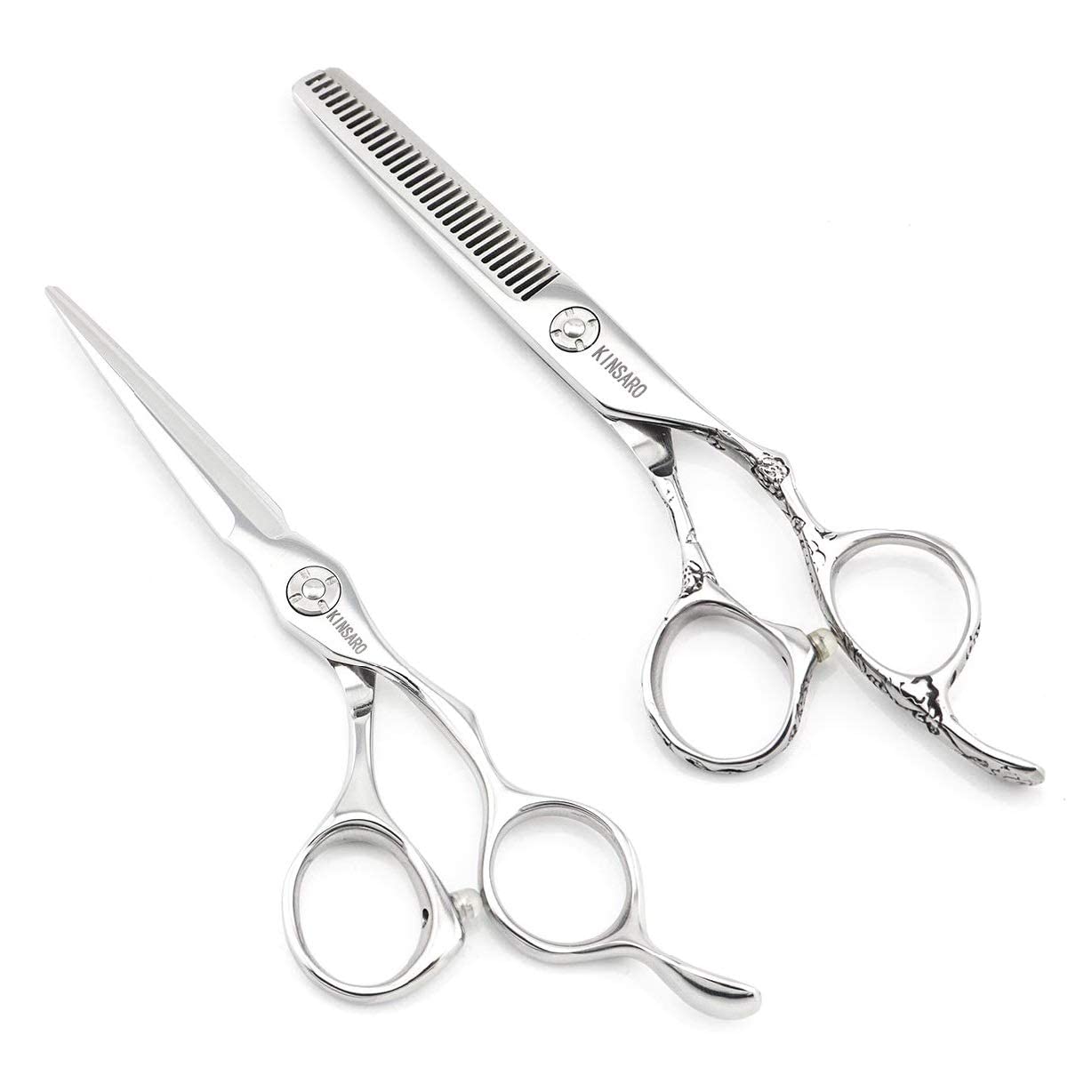 Kinsaro Professional Hair Cutting Scissors Set - 5.5 Inch Haircut Shears & 6 Inch Thinning Shears for Salon, Barbershop & Home Hair Styling | Precision Hairdressing Tools for Stylists & DIY Haircuts