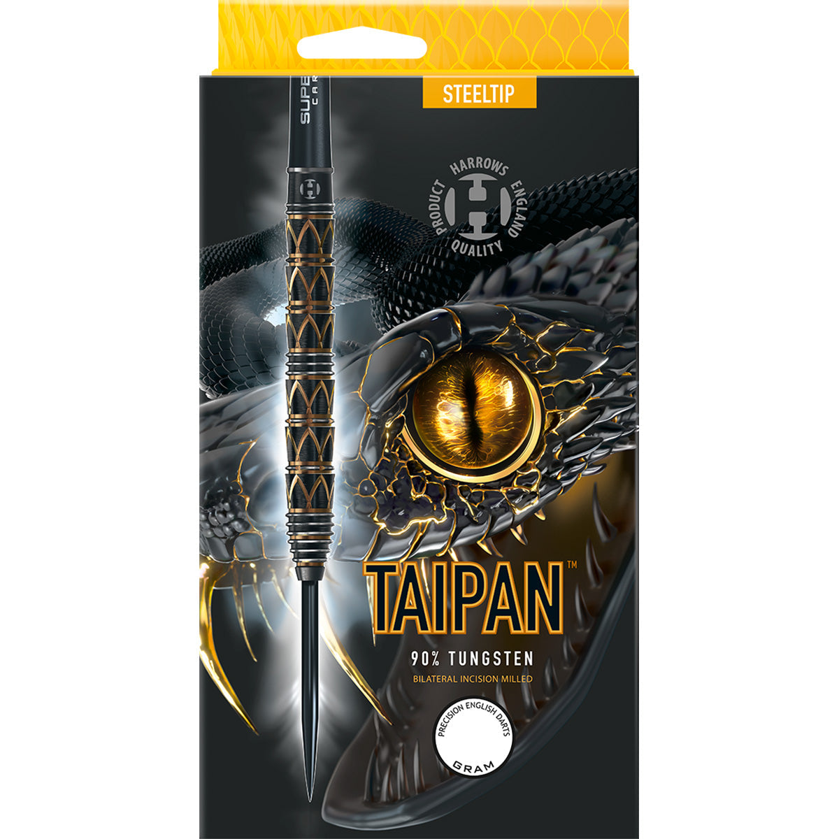 Harrow Taipan 90% Steel Tip Darts - Professional Darts Set for Precision Play | Perfect for Tournaments, Pubs & Home Game Rooms