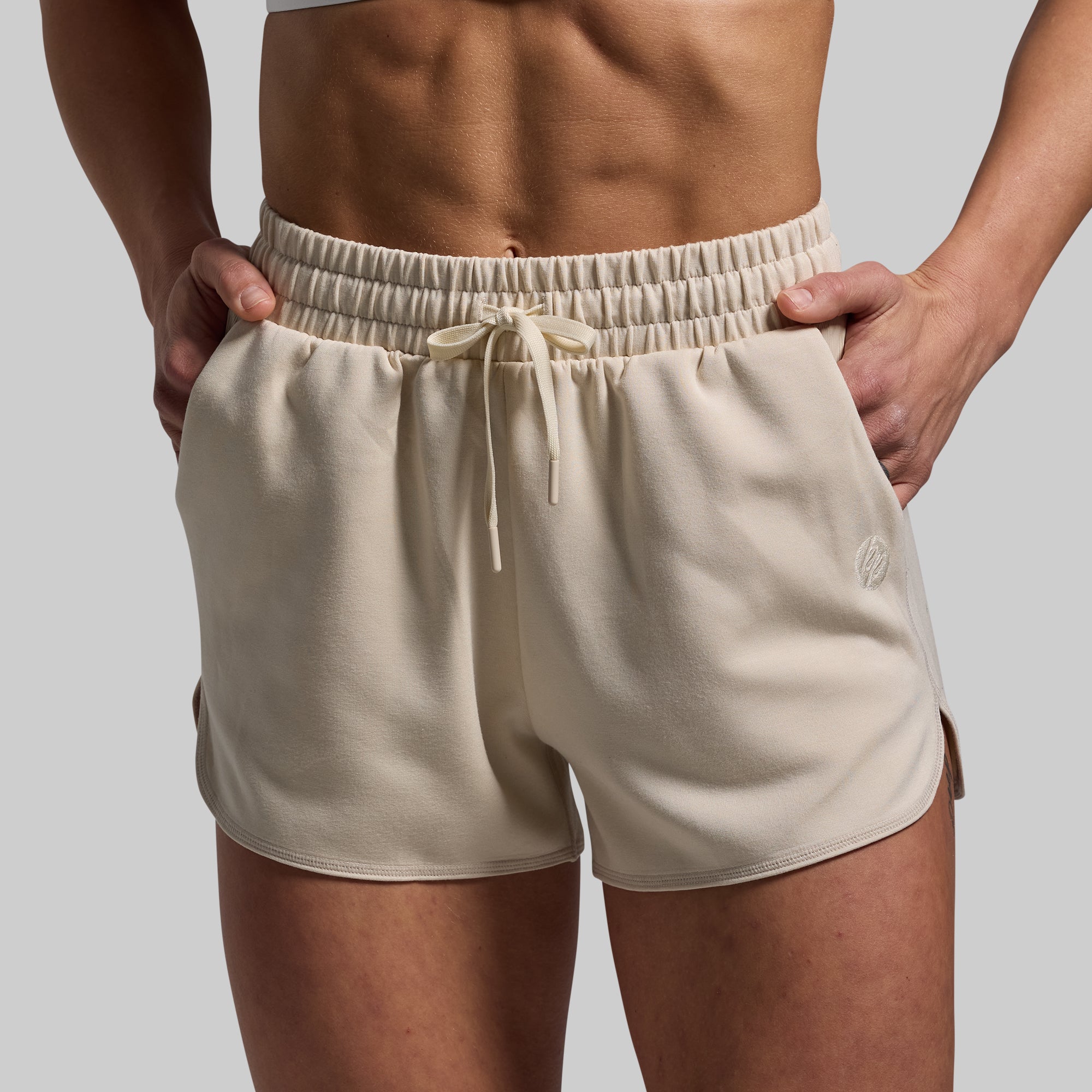 Lounge Lux Shorts for Women - Soft & Comfortable Oatmeal Color Casual Shorts | Perfect for Yoga, Lounging, and Summer Outfits