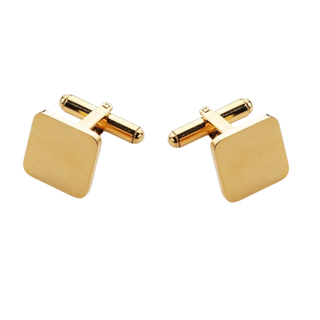 Premium Stainless Steel Clip Cufflinks for Men - Gold & Silver Wedding Cuff Links - Elegant Groomsmen Gifts, Best Man Present, Father of the Bride Jewelry - Perfect for Formal Events, Business Meetings & Special Occasions