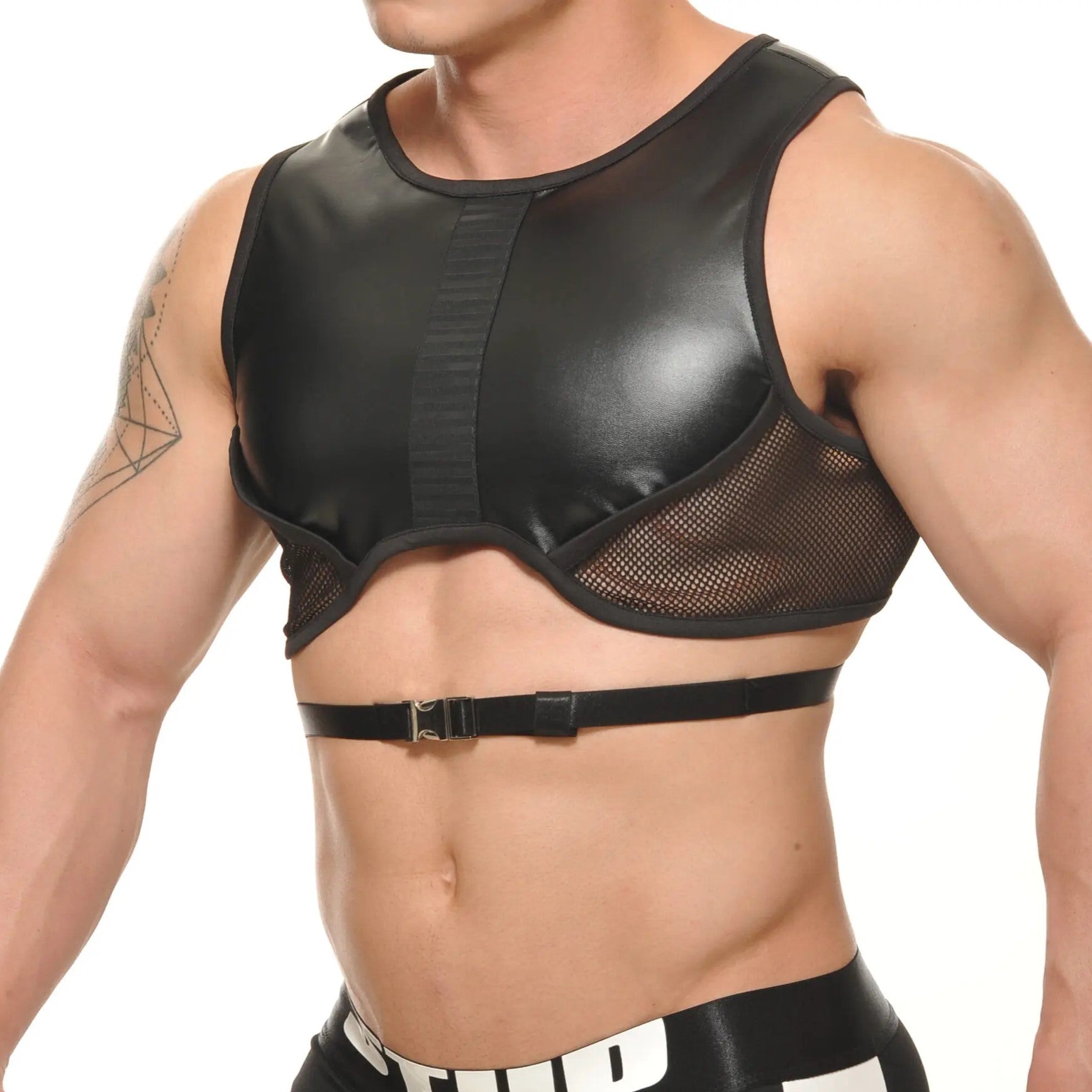 STUD Echelon Black Crop Top Harness - Gothic Fashion Accessory for Women, Edgy Streetwear, Nightclub Outfits & Festival Wear