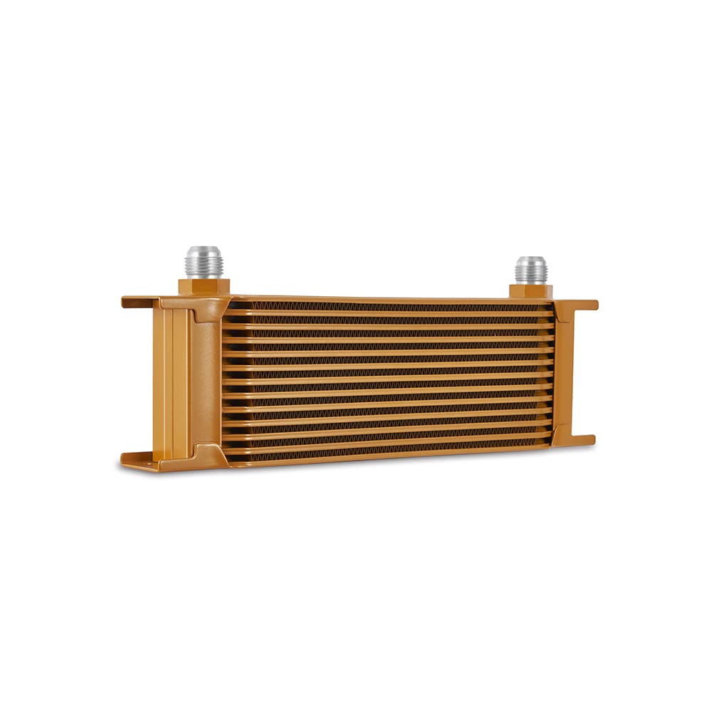 Mishimoto Universal 13-Row High-Performance Oil Cooler Kit - Gold Finish for Enhanced Engine Cooling | Perfect for Racing, Off-Road & Performance Vehicles