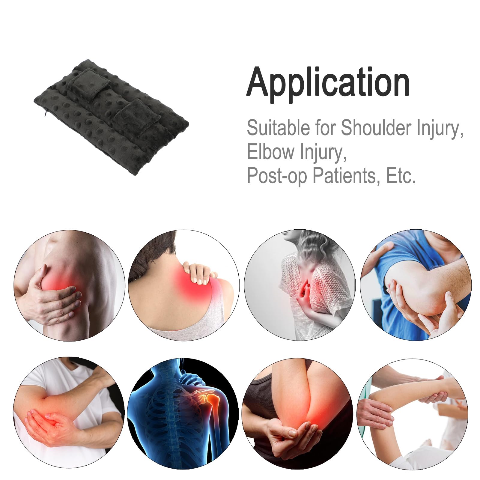 Neck Pad Strap Cushion Pillow for Arm Sling & Brace - Shoulder Support Padding for Elbow Wrist Injury, Rotator Cuff Surgery Recovery - Minky Dot Black (Ideal for Post-Surgery Comfort & Daily Pain Relief)