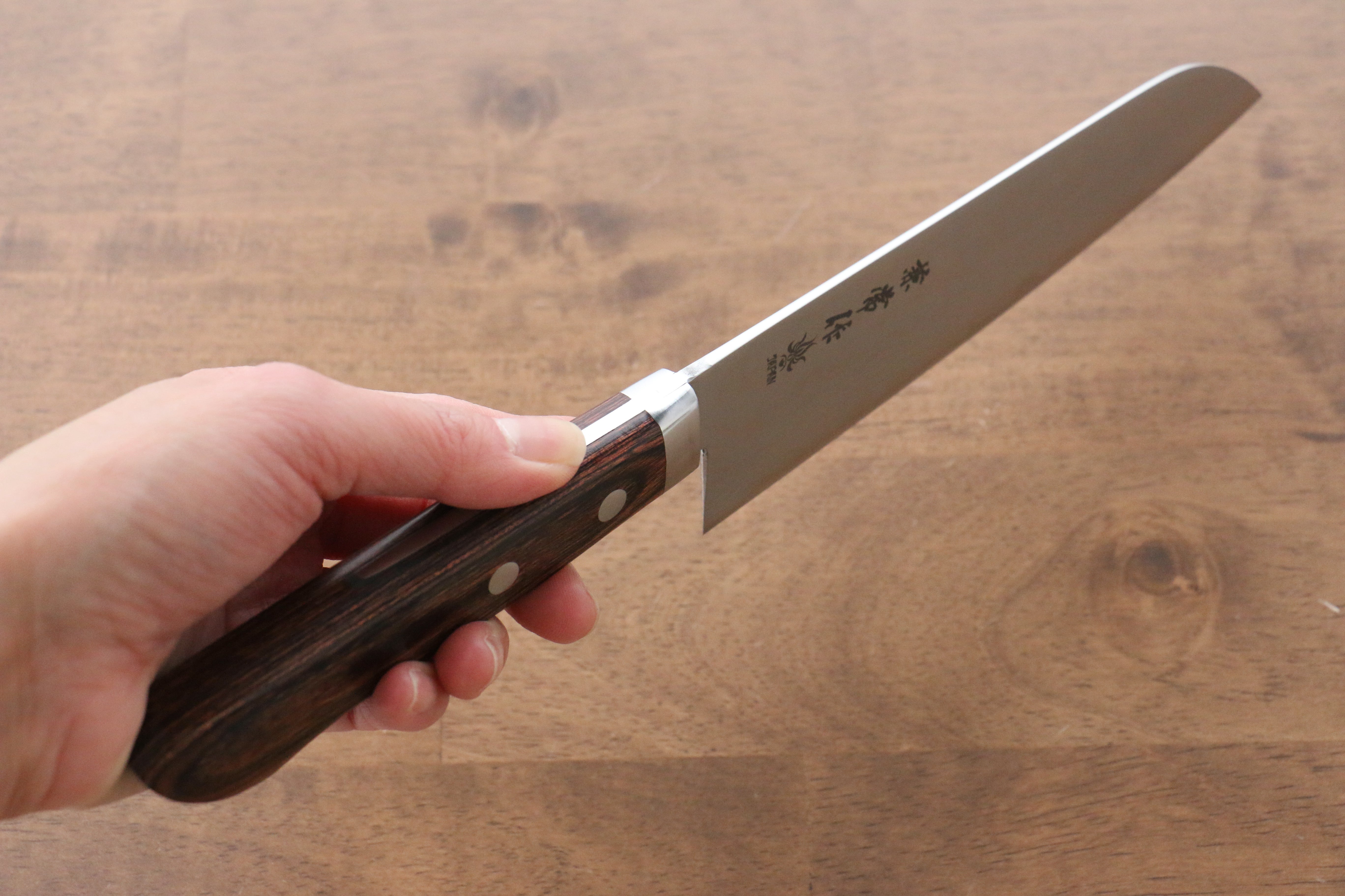 Premium Kanetsune VG1 17-Layer Damascus Steel Santoku Knife 165mm with Mahogany Handle - Perfect for Sushi, Vegetables & Meat Cutting - Professional Japanese Kitchen Knife for Chefs & Home Cooking