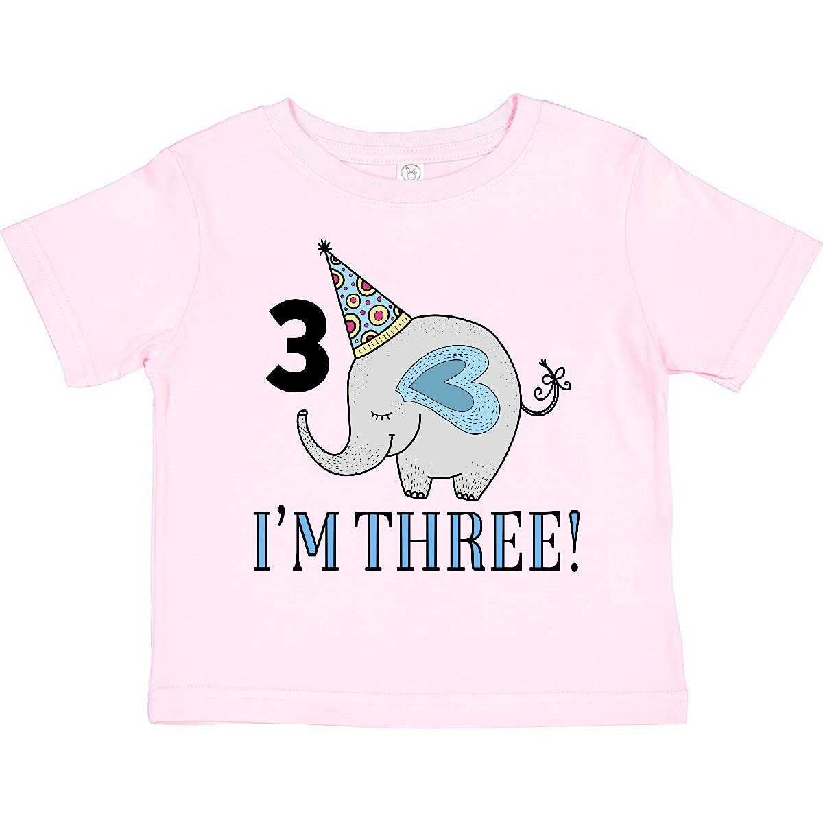 3rd Birthday Elephant Toddler T-Shirt - Cute 3 Year Old Kids Animal Graphic Tee for Birthday Parties & Casual Wear