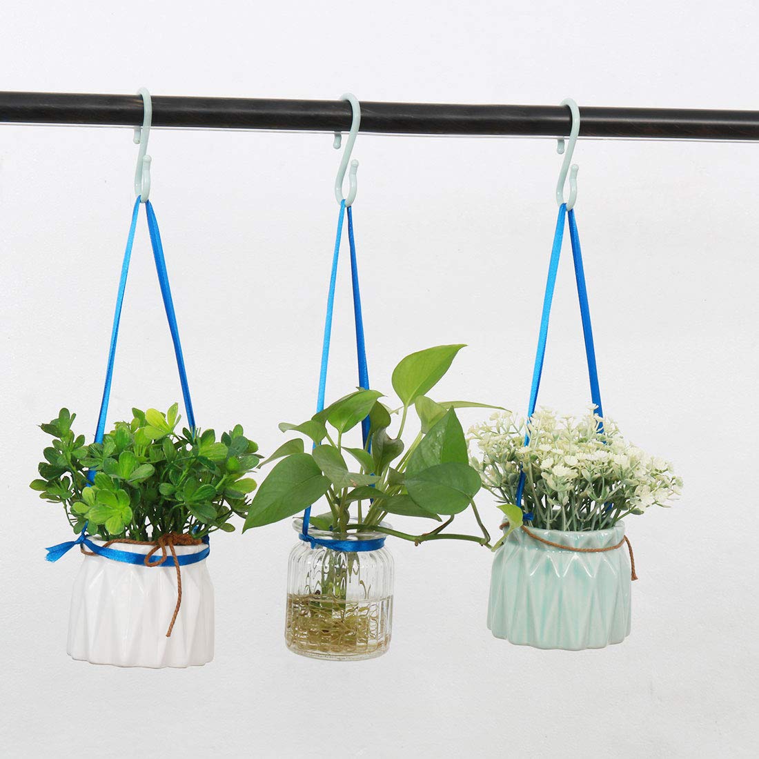 uxcell 4 Pack S-Shaped Plastic Hooks - Heavy Duty Hangers for Kitchen, Bathroom, Closet - Organize Pots, Pans, Cups, Utensils, Clothes & Towels - Light Blue - Perfect for Space Saving Storage & Home Organization