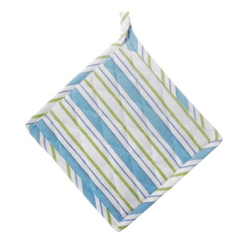 AG-40630S-2 Blue Stripe Oven Mitts - Set of 2 Heat Resistant Kitchen Pot Holders for Baking, Cooking & Grilling