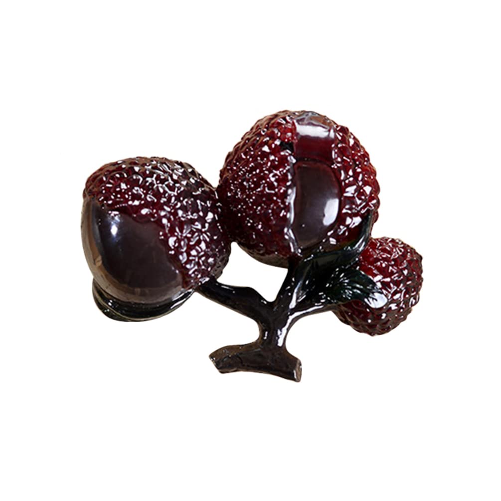 FOMIYES Resin Lychee Tea Pet - Fake Fruit Model with Color Changing Effect, Tea Ceremony Accessories, Home Office & Teahouse Decor, Perfect for Zen Meditation and Tea Party Decoration