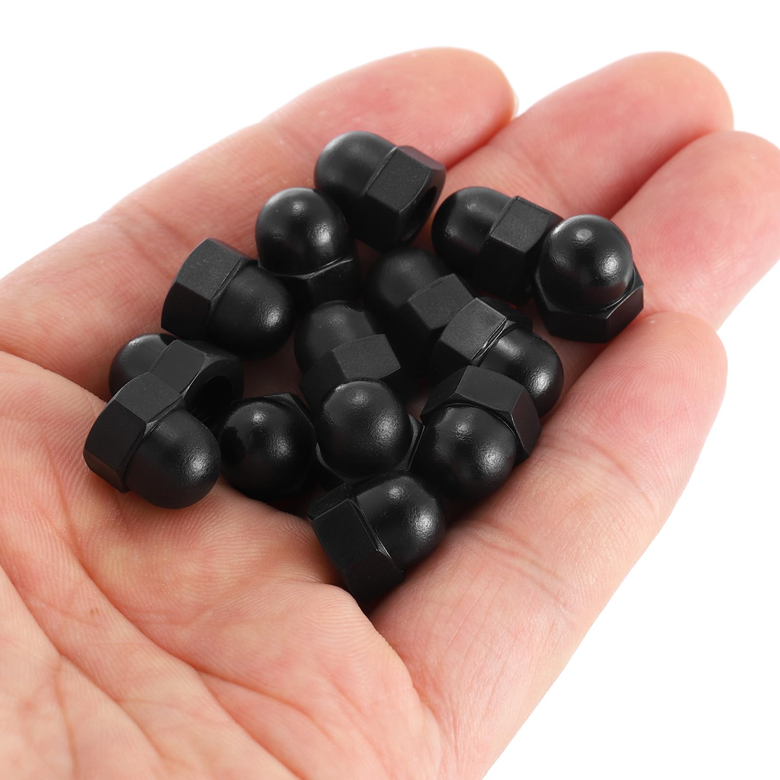 uxcell M6x1.0 Acorn Cap Nuts - 25Pcs Black Nylon Dome Head Cover Nuts for Bolt Protection | DIY Furniture, Automotive & Machinery Applications