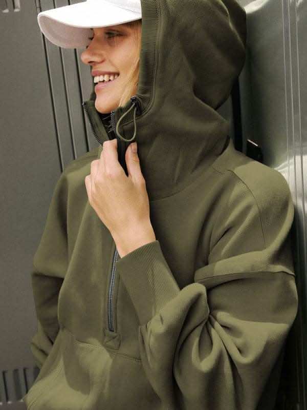 Men's Athletic Half Zip Hoodie - Long Sleeve Pullover for Running, Gym & Outdoor Activities