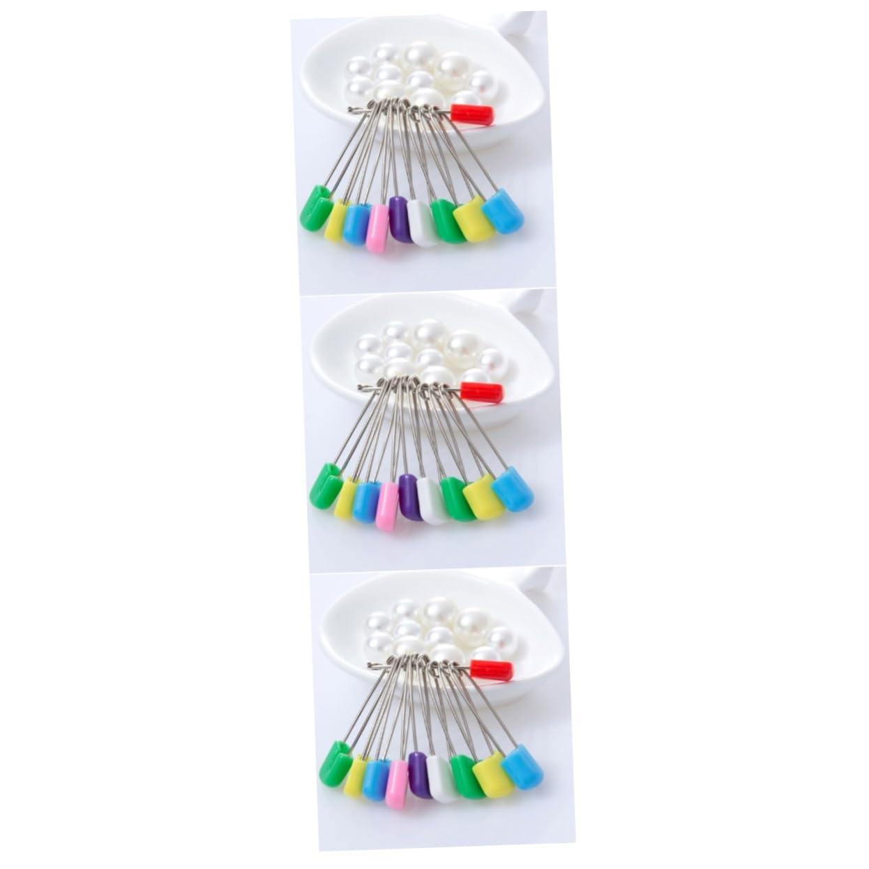 Operitacx 3 Sets Stainless Steel Baby Diaper Safety Pins - 24pcs x 3 Pack, Hard Plastic Cover for Newborns & Toddlers | Secure Diapers, Blankets & Baby Clothes
