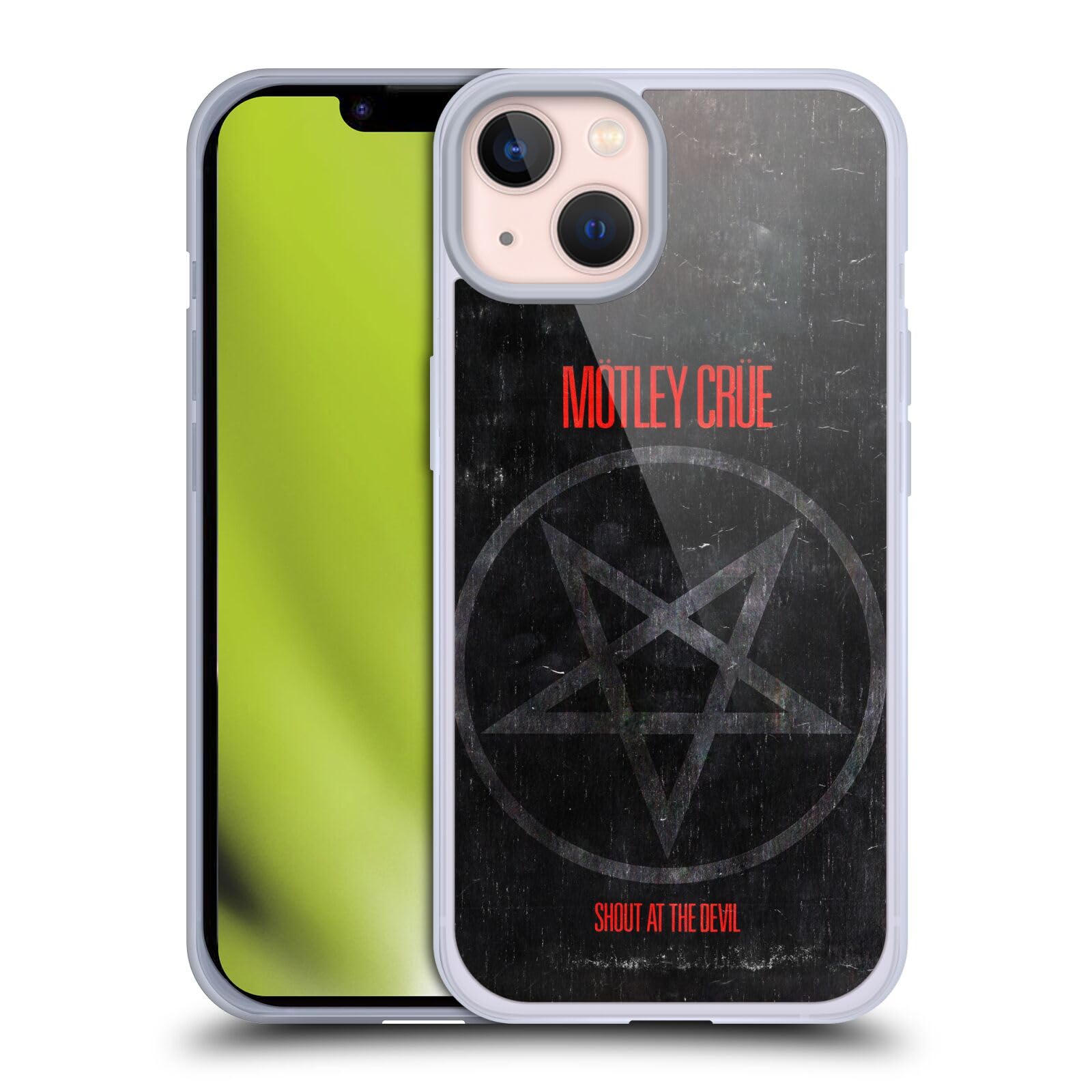 Officially Licensed Motley Crue SATD Star Albums Soft Gel Phone Case for Apple iPhone 13 - Protective Cover with Stylish Band Design, Perfect for Concerts, Music Fans & Everyday Use