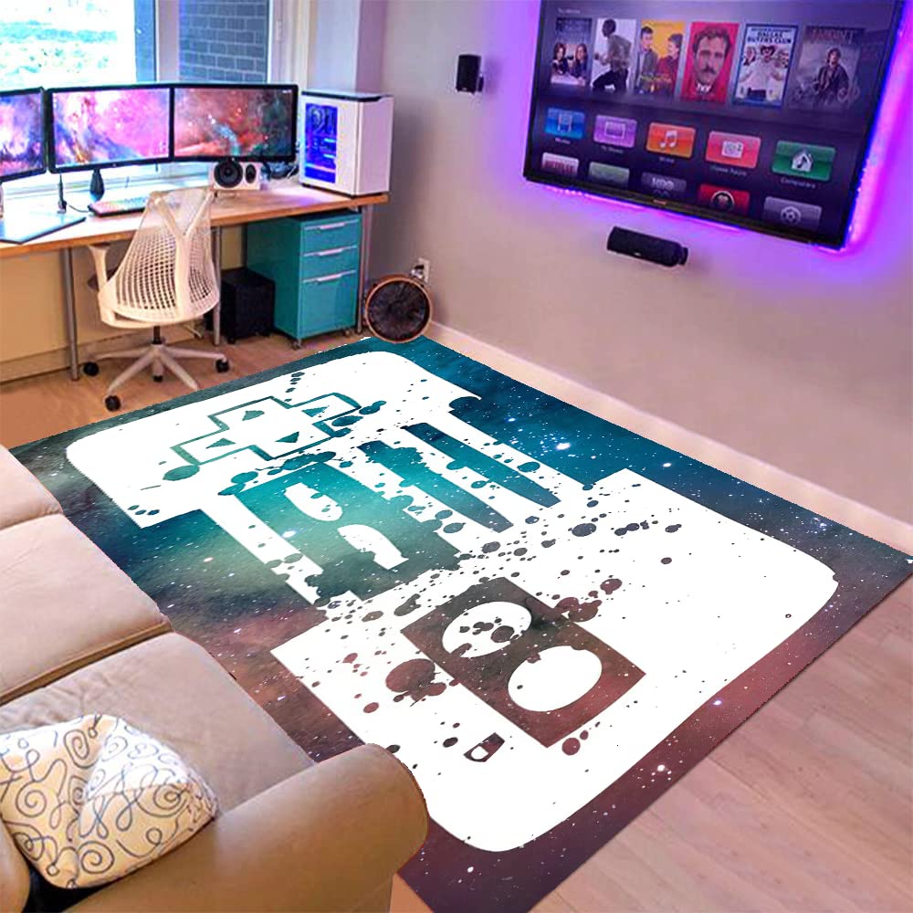 LUCKYLEI 3D Anime Gaming Rug - Large 94x63 Inch Non-Slip Polyester Carpet for Teens Room, Living Room Decor with Controller Design - Perfect Gift for Gamers & Boys Bedroom Floor Mat