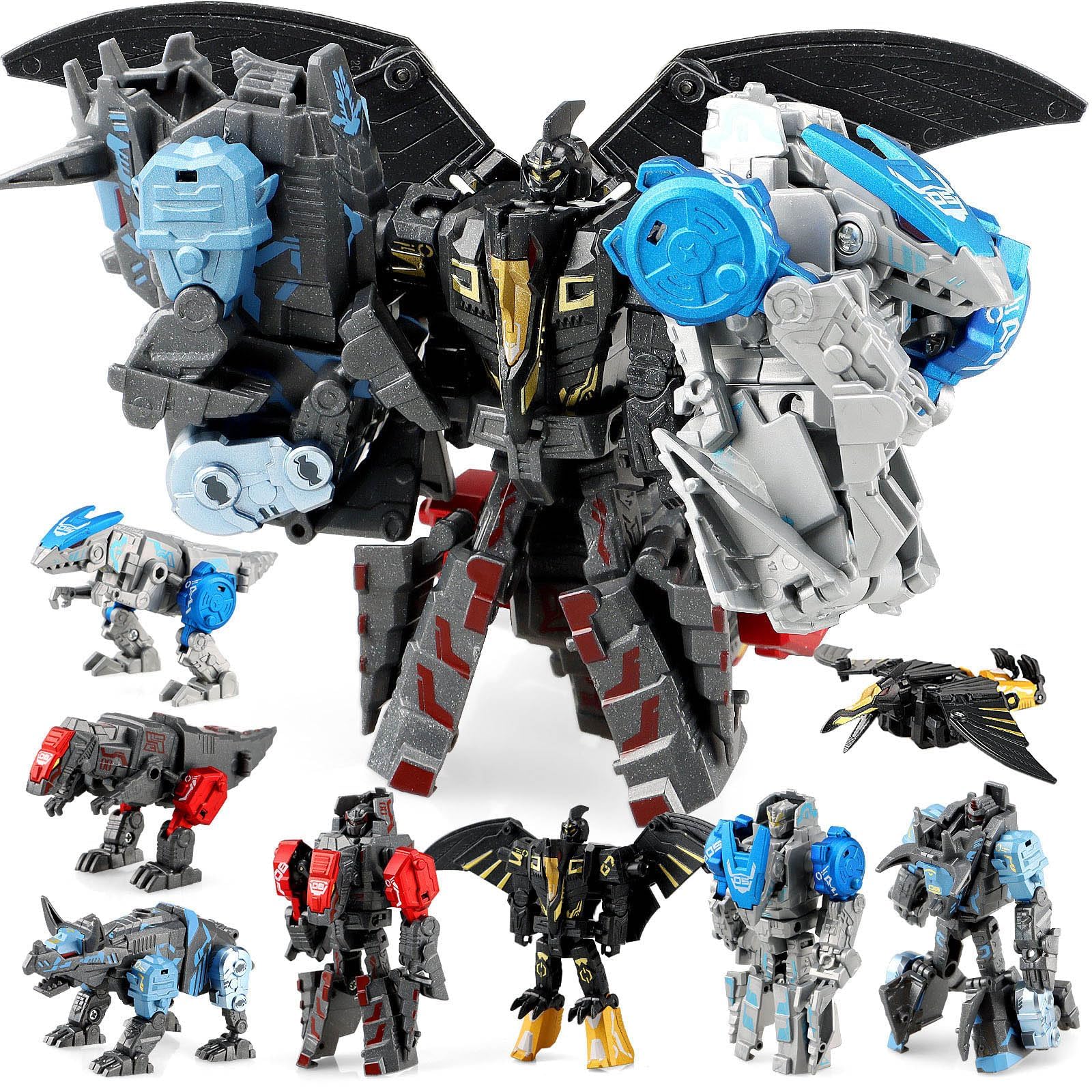 4-in-1 STEM Transforming Robot Dinosaur Toys - Educational Building Toys for Kids Ages 5-10, 11 Shape-Changing Dinosaur to Robot Toy Set - Perfect Birthday Gift for Boys & Girls | STEM Learning, Creative Play & Dinosaur Lovers