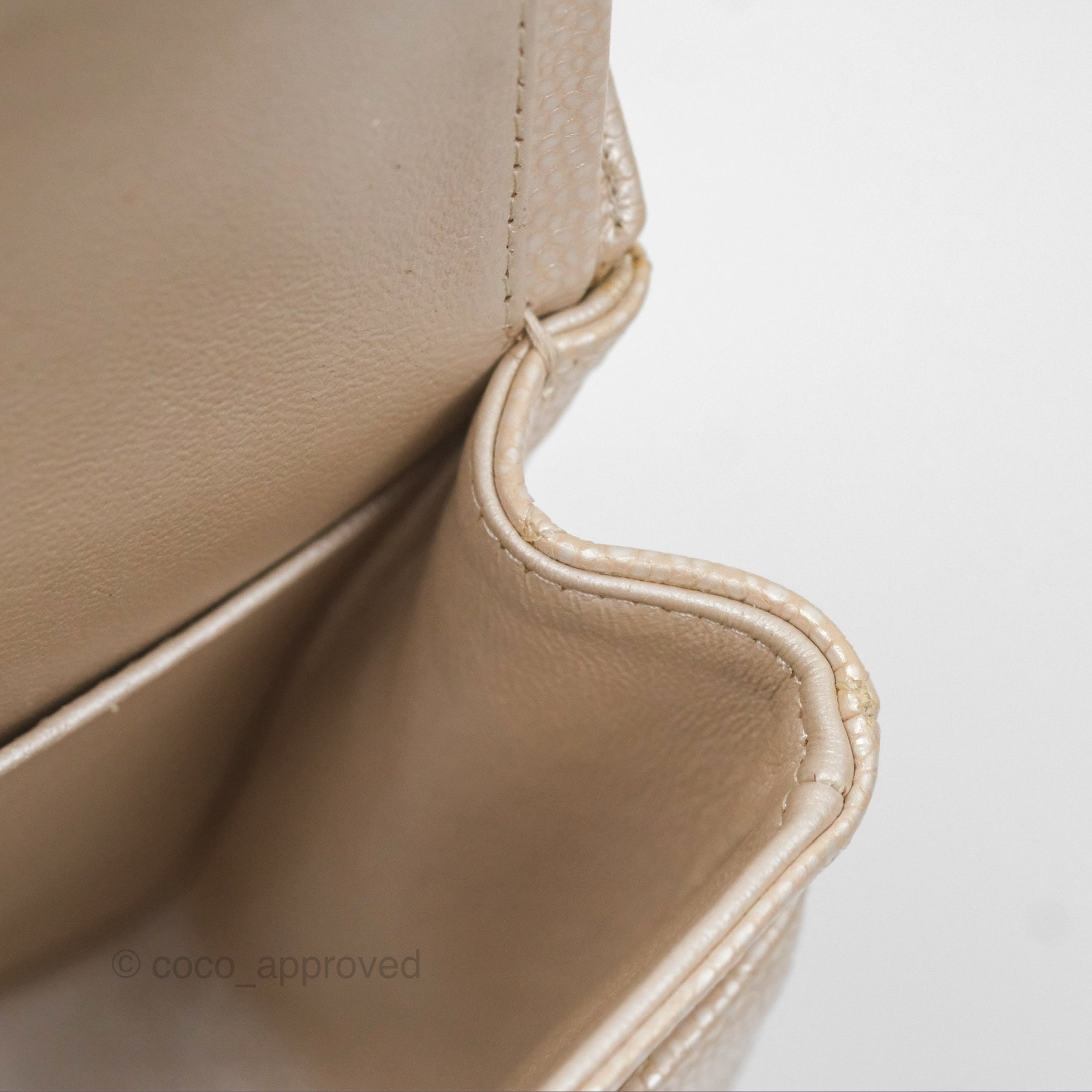 Chanel Classic M/L Medium Double Flap Bag in Iridescent Pearly Caviar Leather with Aged Gold Hardware - Perfect for Evening Events, Luxury Gifts & Fashion Accessories