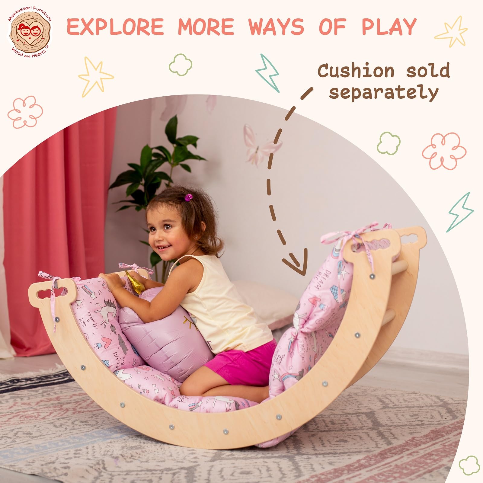Premium Wooden Montessori Climbing Triangle Set for Toddlers - 3-Piece Wooden Toys with Ramp & Activity Gym | Large Size Baby Climbing Equipment for Indoor Play, Gross Motor Skill Development & Montessori Learning