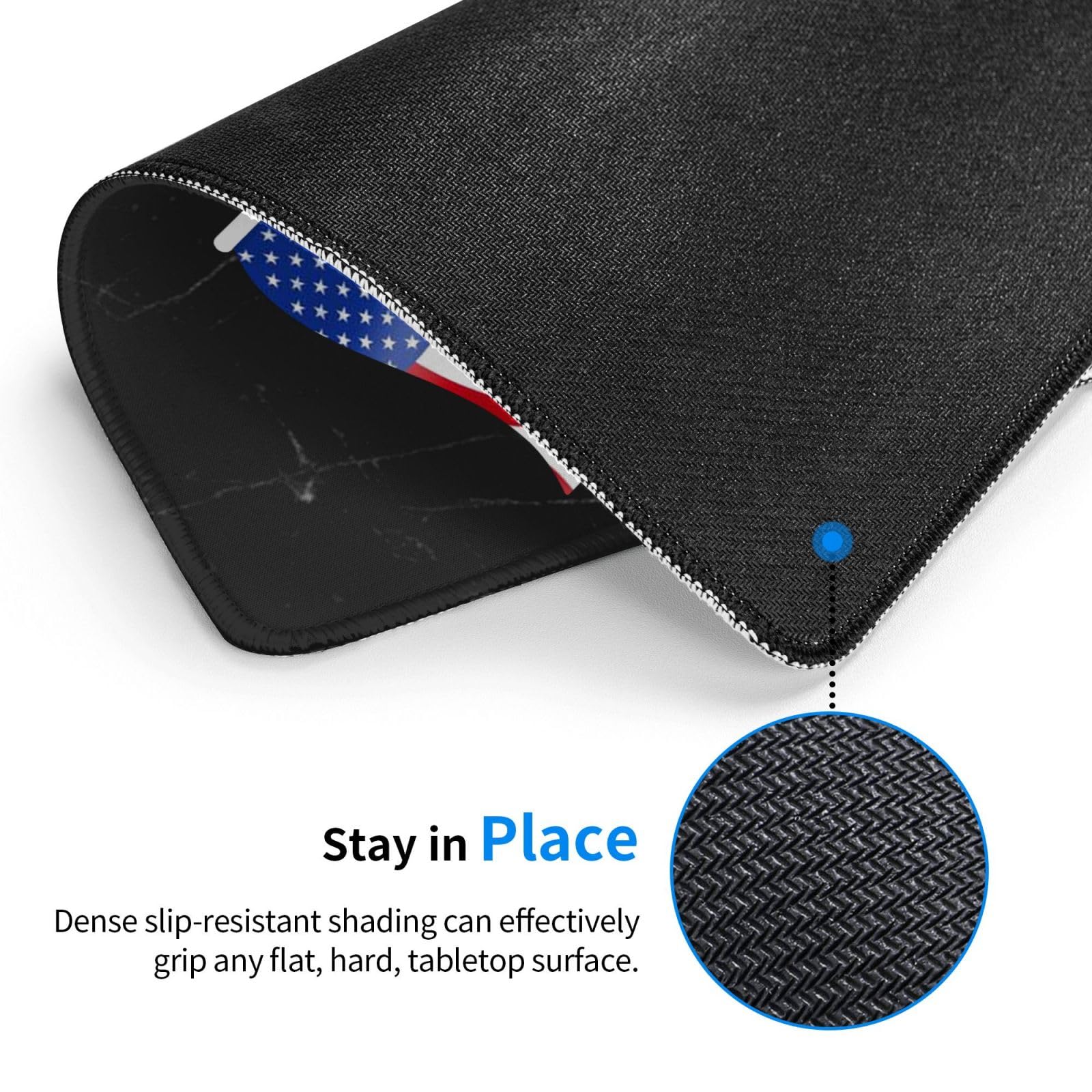 Premium American & Maryland Flag Mouse Pad - Non-Slip Textured Surface for Laptops, Computers & PC Gaming - 10x12 Inch Office & Home Workspace Accessory