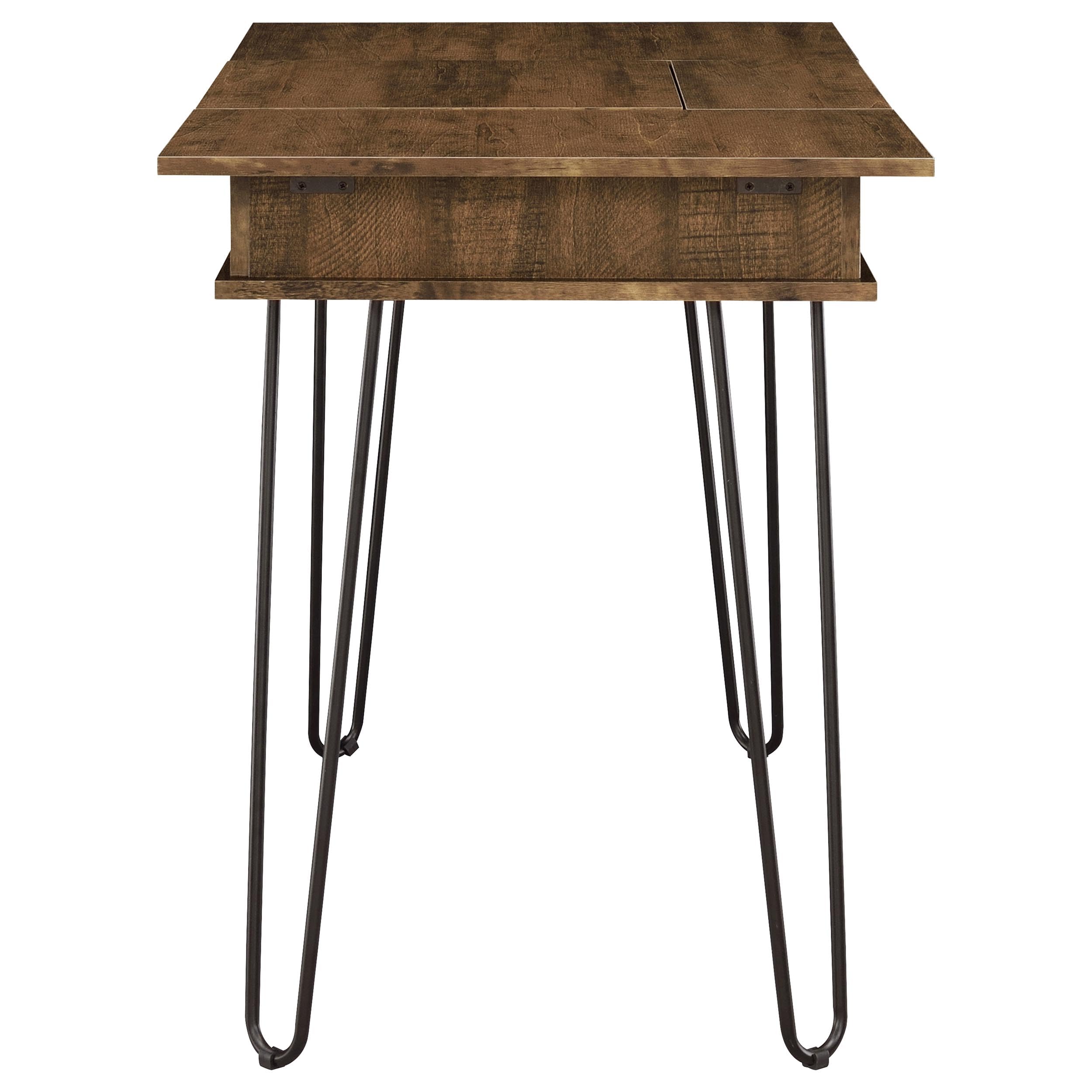 Coaster Furniture Sheeran 4-Drawer Writing Desk with Hidden Storage - Rustic Amber Finish - 47.25