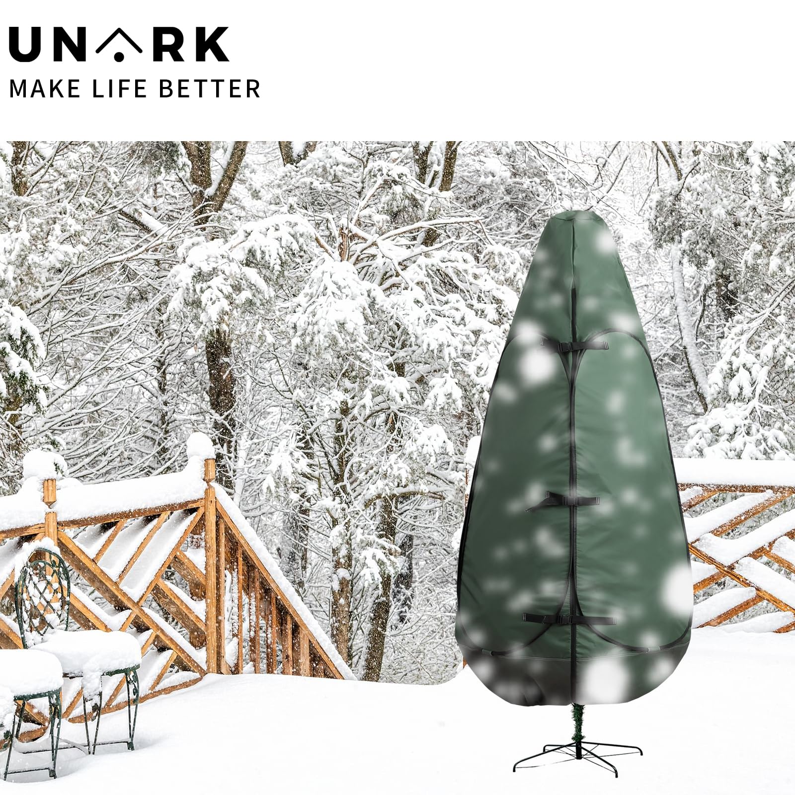 9 ft Christmas Tree Storage Bag - Heavy Duty Green Tree Cover for Upright Storage (Fits 8-10 ft Artificial Trees) | Holiday Decor Organization & Protection