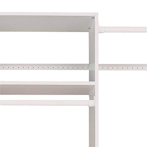 Easy Track OK1460 Deluxe Wall Mounted Closet Organizer System Kit with Shelves & Hanging Rod - White - Perfect for Bedroom, Closet & Small Space Organization