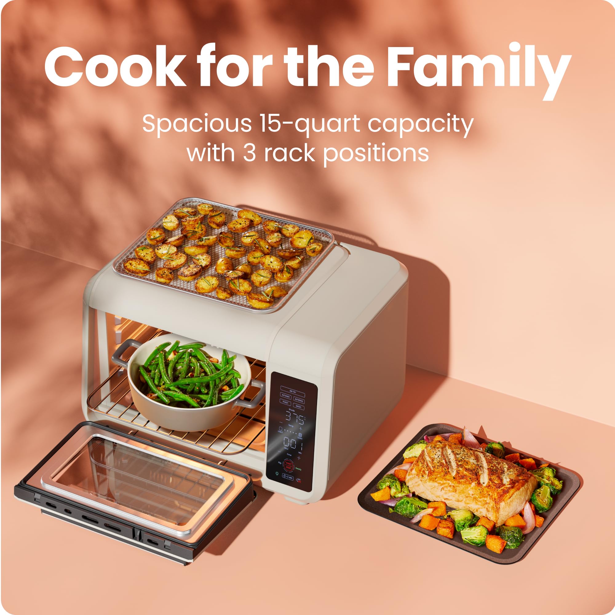 Chefman EasyAir 15 Qt. Air Fryer & Countertop Oven - Multi-Function Appliance for Baking, Broiling, Air Frying, Toasting & Bagels | 450°F Max Temp | 4-Slice Capacity | Healthy Cooking & Quick Meals | Perfect for Small Kitchens, Dorms & RV Living - White