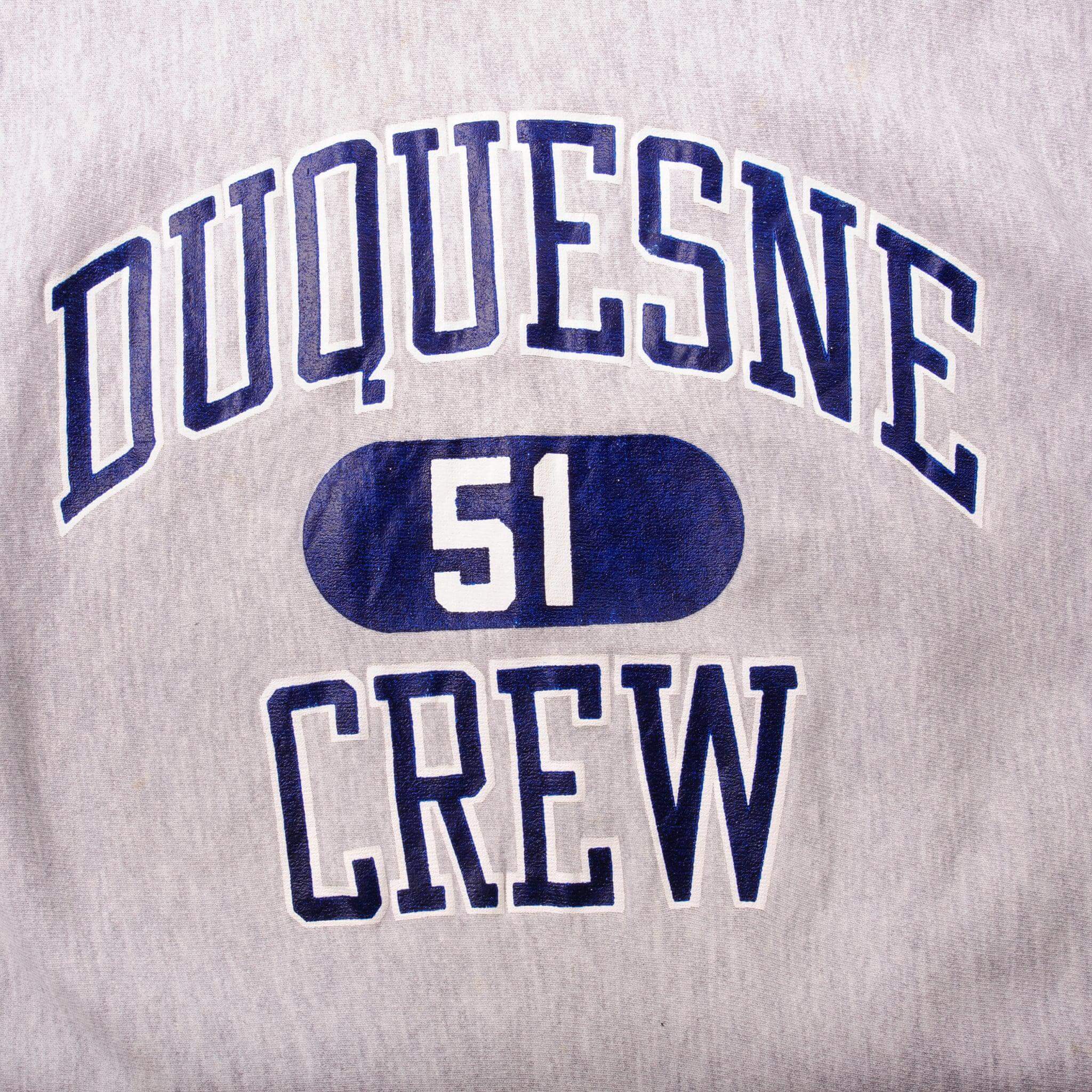 Vintage 1990s Champion Reverse Weave Duquesne Crew Sweatshirt XL - Made in USA - Retro Streetwear for Men & Women - Perfect for Casual Wear, Gym, and 90s Fashion Enthusiasts
